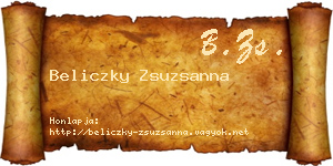 Beliczky Zsuzsanna névjegykártya